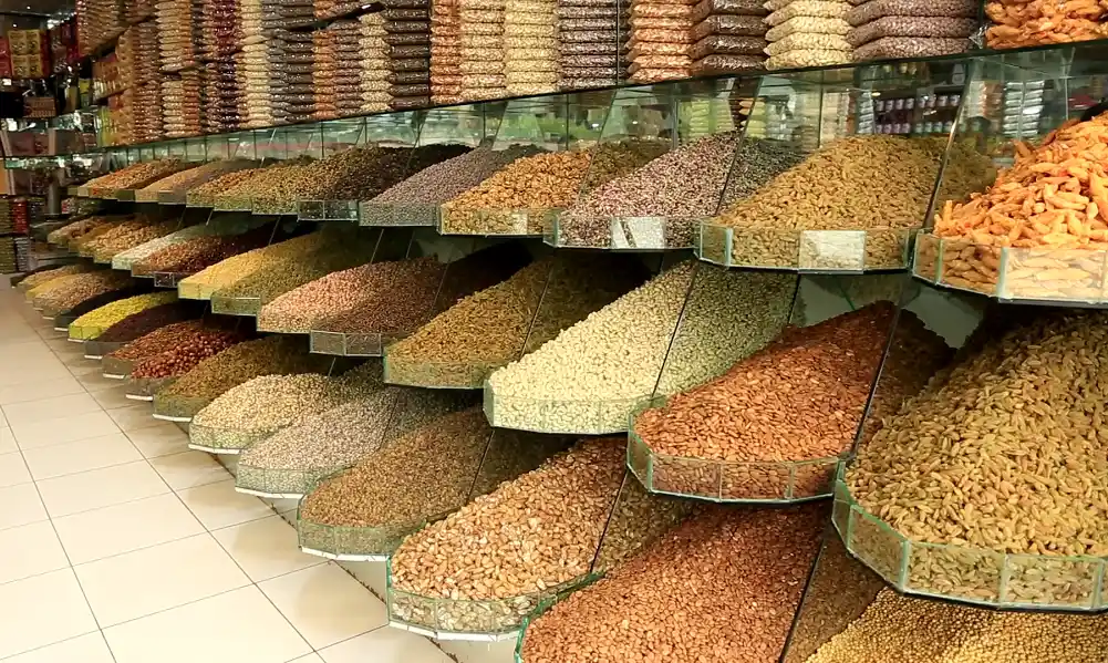 Afghan mixed dry fruits including almonds, raisins, and pistachios